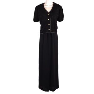 Vintage 1990s Black Dressy Jumpsuit